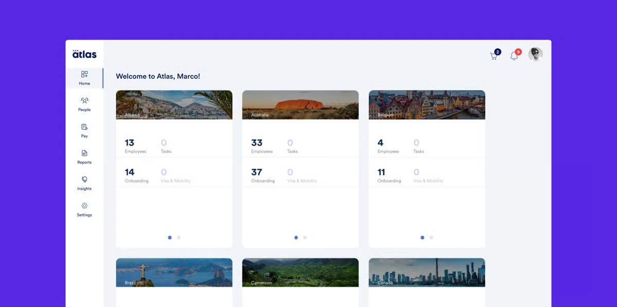 Atlas HXM platform dashboard 1