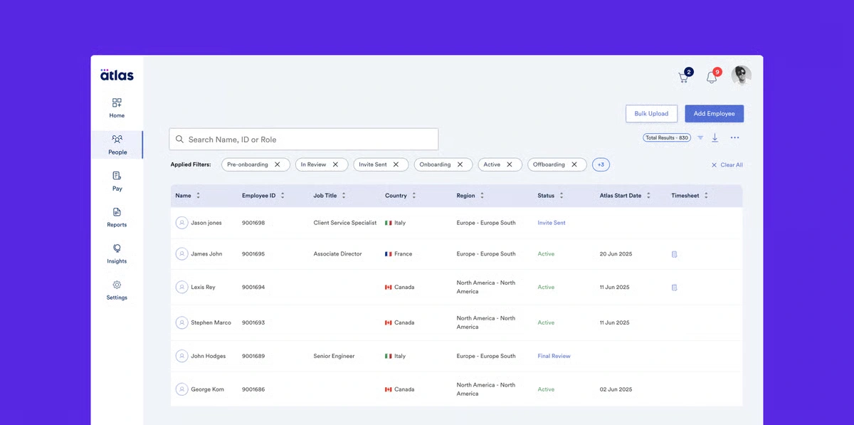 Atlas HXM platform dashboard 6