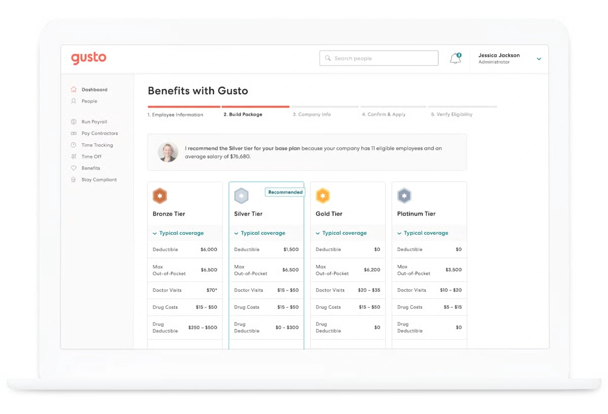 Gusto platform dashboard 2