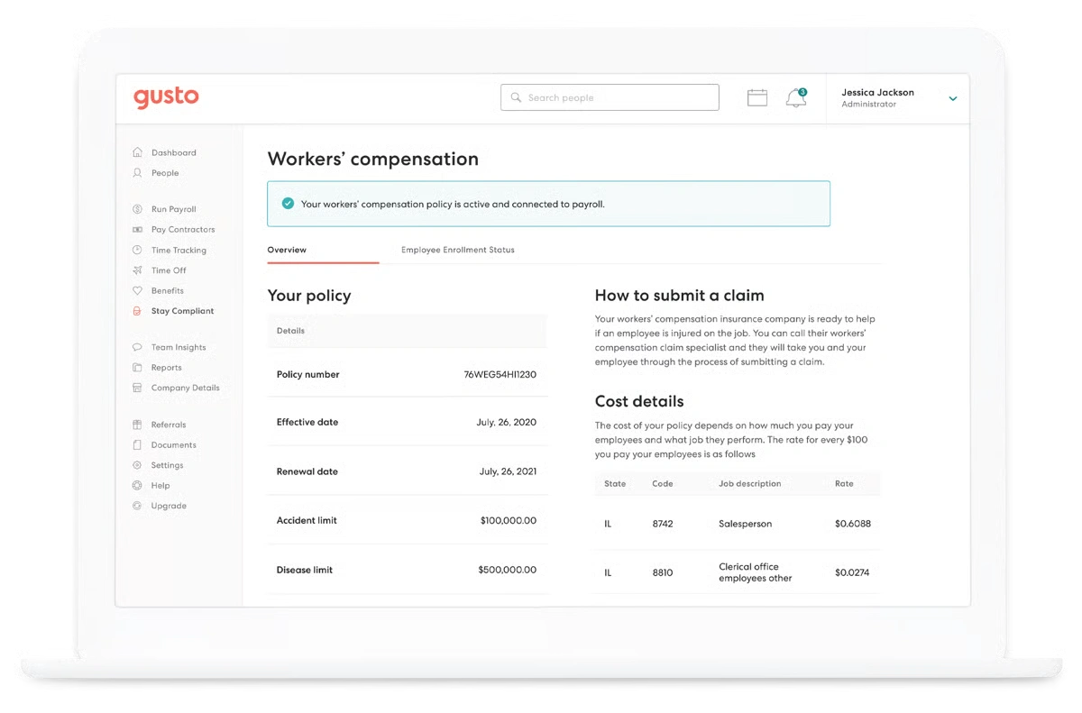Gusto platform dashboard 6