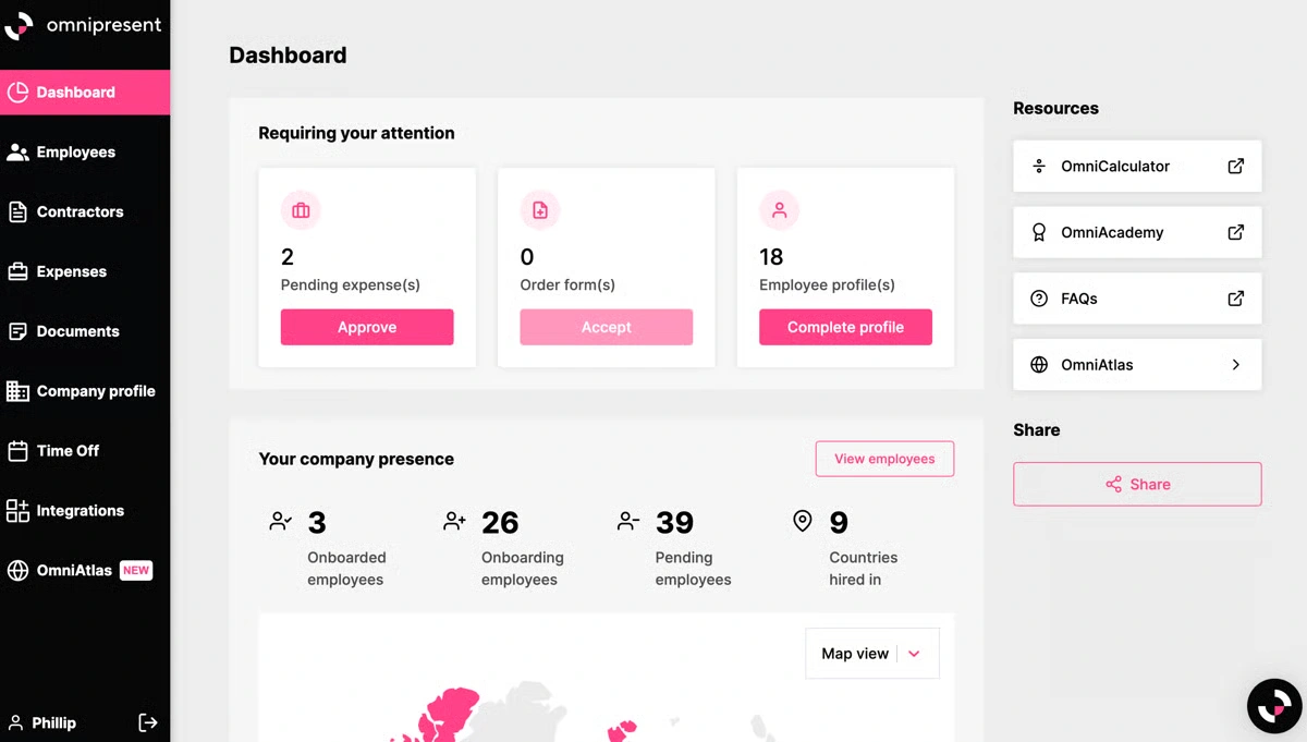 Omnipresent platform dashboard 2