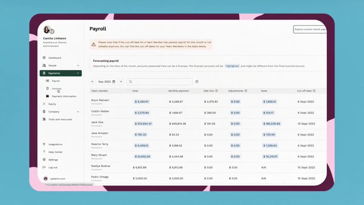 Oyster platform dashboard 3