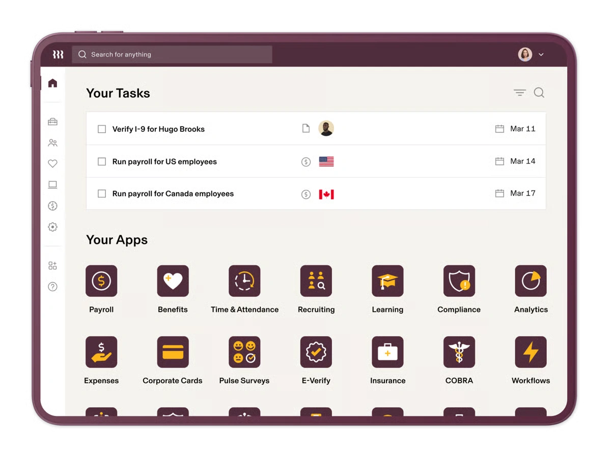 Rippling platform dashboard 1