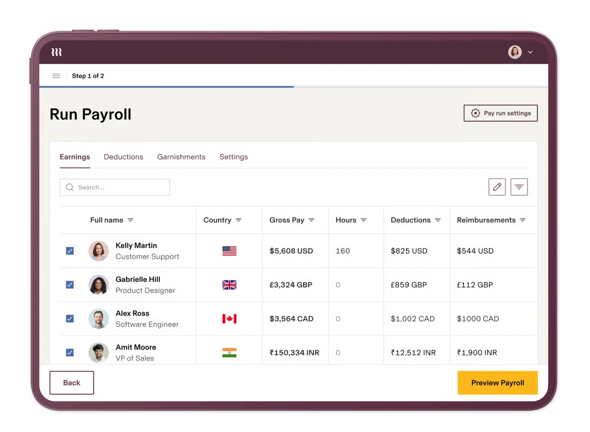 Rippling platform dashboard 2