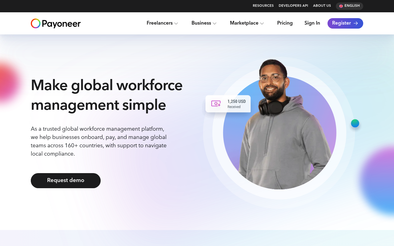 Payoneer Workforce Management website screenshot